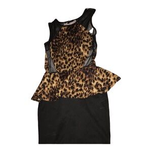 Cheetah print peplum dress